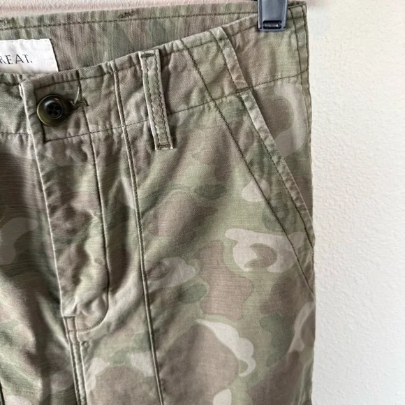 THE GREAT. The Admiral Twill Pants Desert Camo Boho Casual Women’s Size 25 - Picture 8 of 15